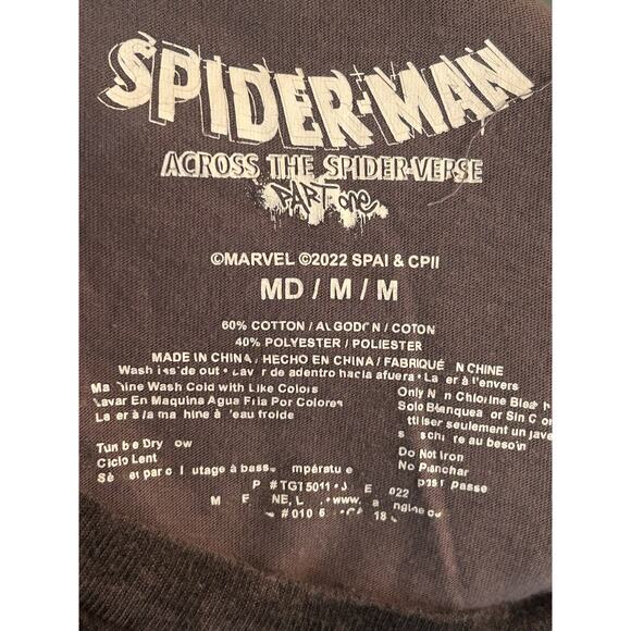 Spider-Man: Across The Spider-Verse MARVEL Black Tide Dye T-Shirt Men's Medium‎ - Picture 6 of 6